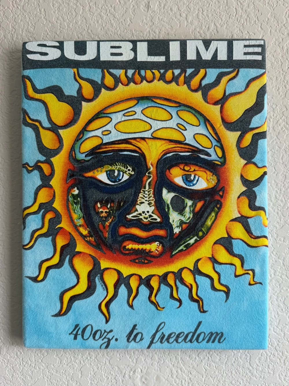 Sublime '40oz. to Freedom' Sun Mixed Media Wall Art - Blue & Yellow